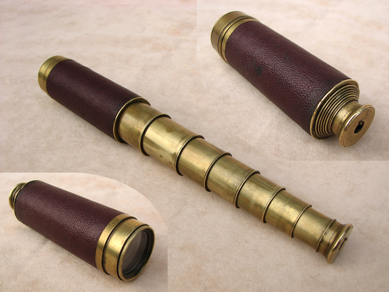 19th century six draw pocket telescope signed Turnbull Stirling.